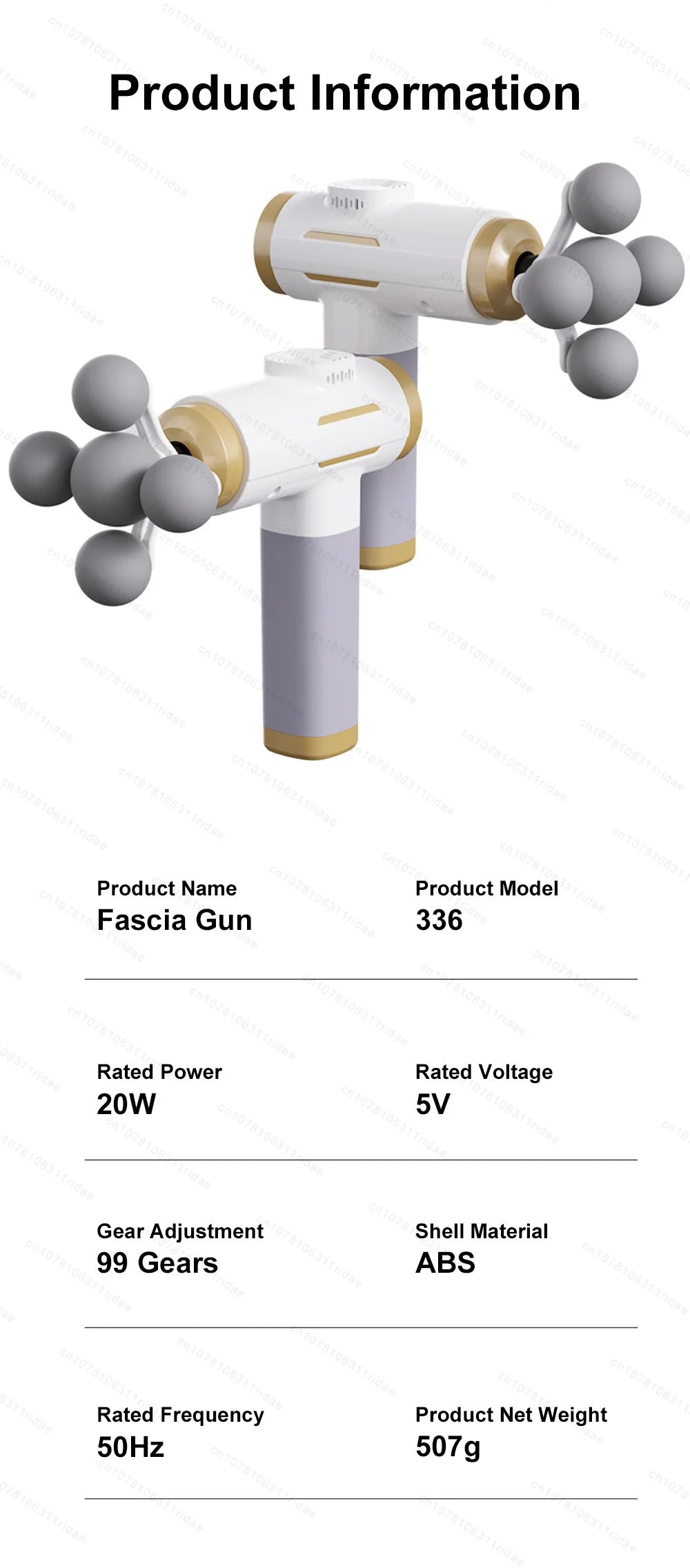 Muscle Massage Gun - 99-Level Deep Tissue Recovery - White Set Fascia Gun Tidesmit
