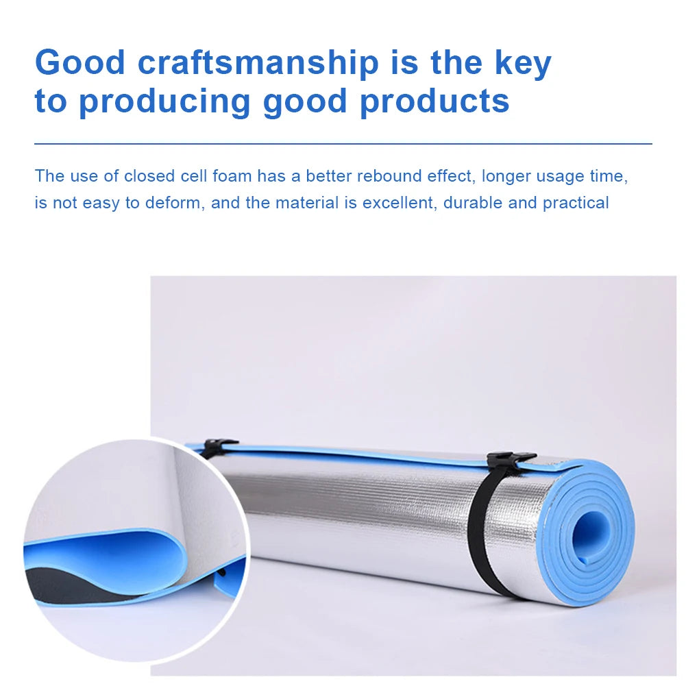 Waterproof Yoga Mat Moisture-proof Yoga Mat Thickened Aluminum Membrane Exercise Mat  for Yoga Pilates Fitness with Bandage