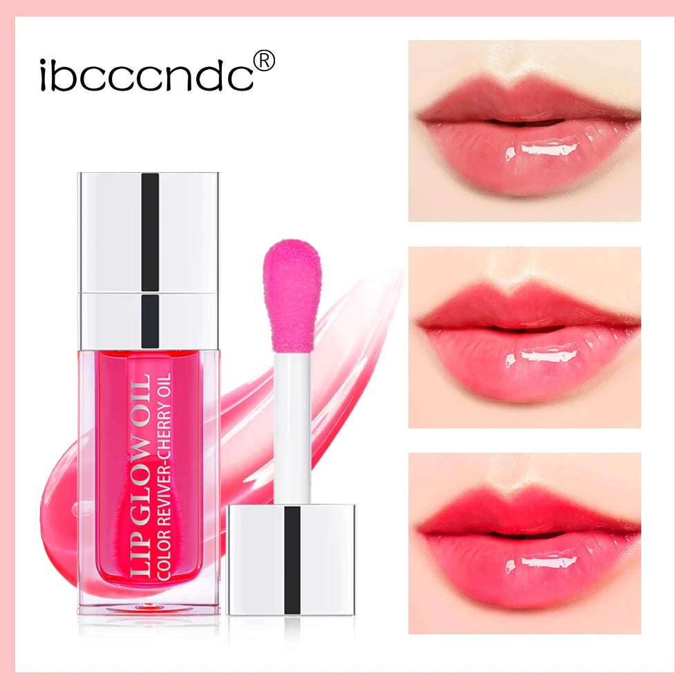 Moisturizing cherry crystal jelly lip oil with a glossy, plumping finish and sheer tinted color for soft lips.