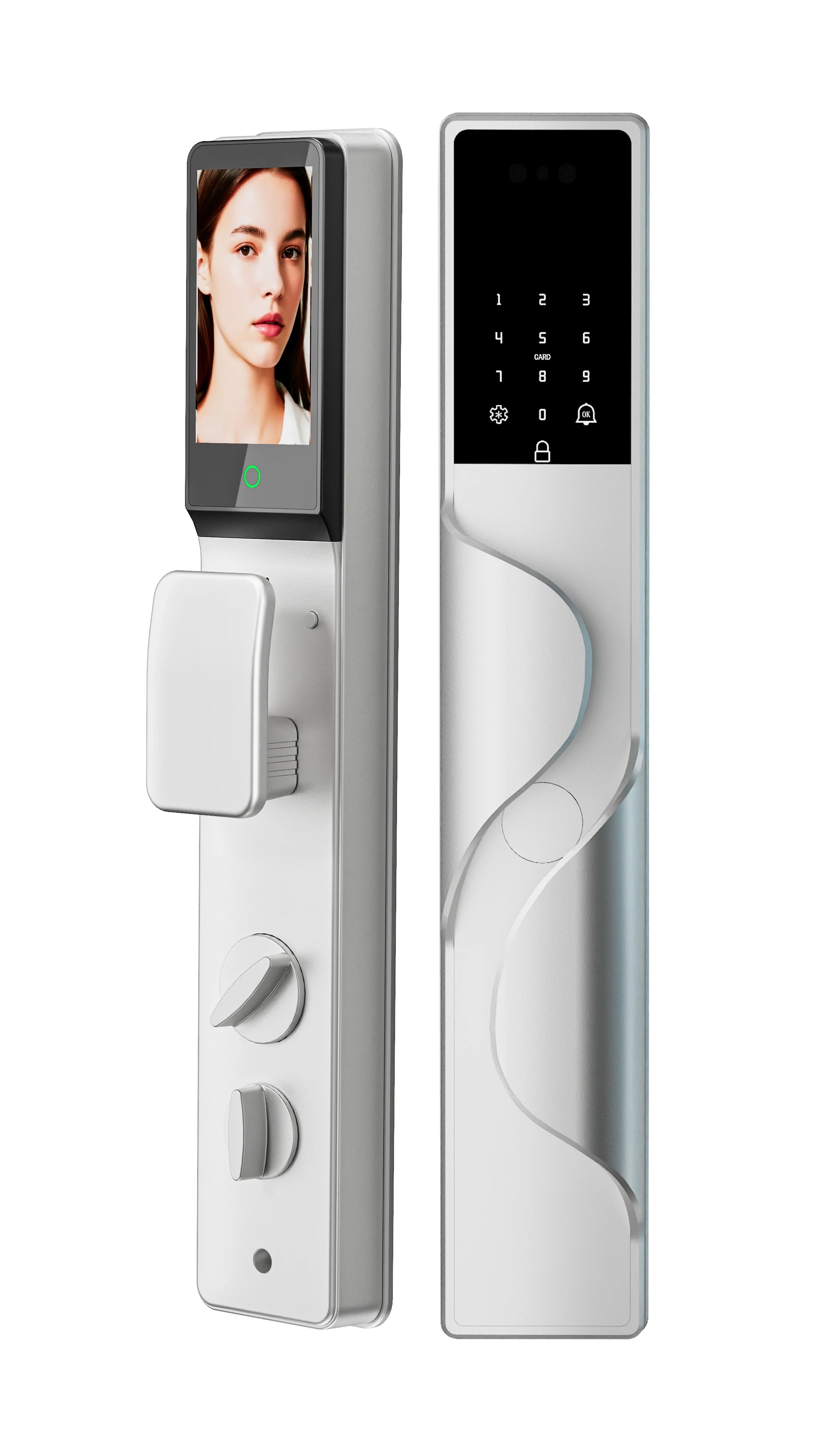 Tuya App Security Lock, Waterproof Smart Door Locks with 3D Face & Palm Recognition Camera Video, Smart Lock Suitable for Israel