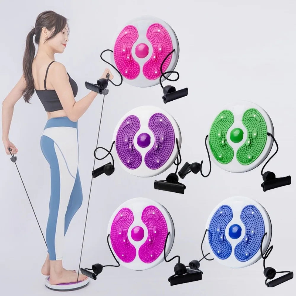 Waist Twisting Disc with Pull Ropes - Non-Slip Portable Fitness Tool Body Shaping Massage Equipment Tidesmit