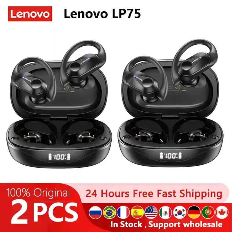 Wireless Bluetooth Sports Earbuds - Waterproof Ear Hook Design 2 Black Tidesmit