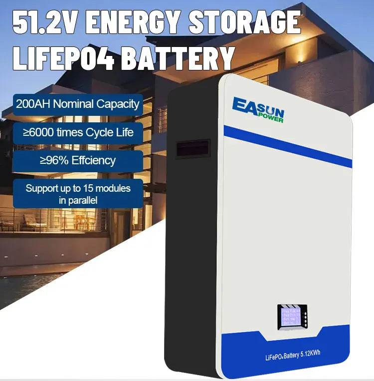 48V LiFePO4 Wall Mounted Battery | 100Ah & 200Ah Energy Storage Tidesmit