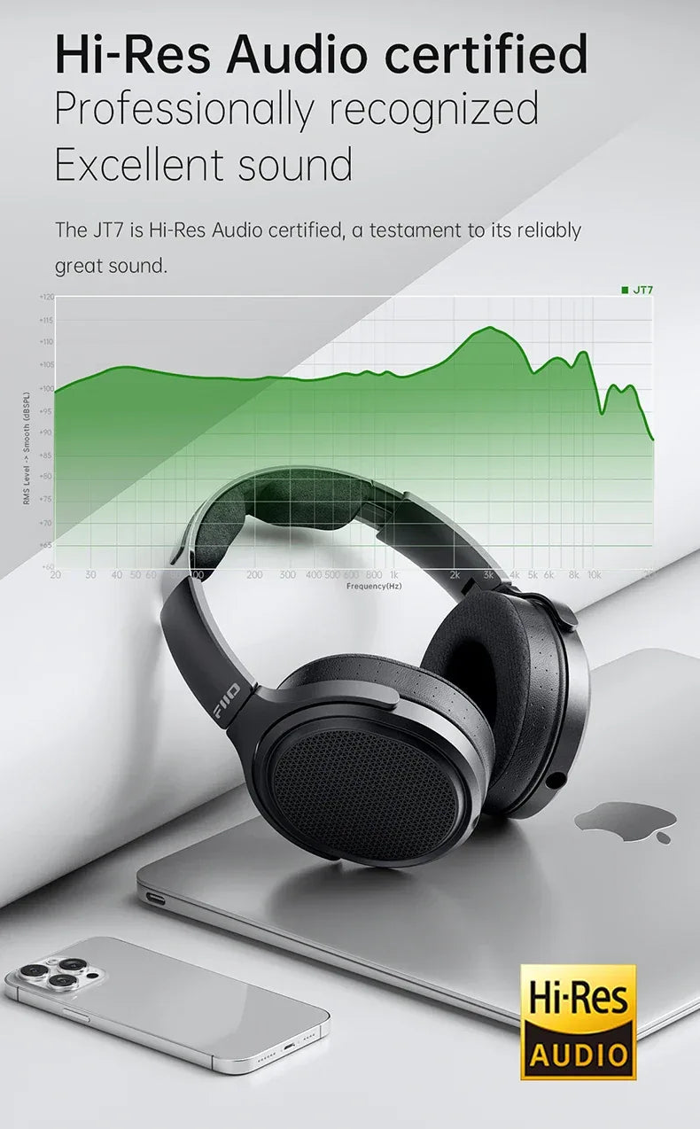 Planar Magnetic Open Back Headphones | JT7 Black | Tidesmit Tidesmit
