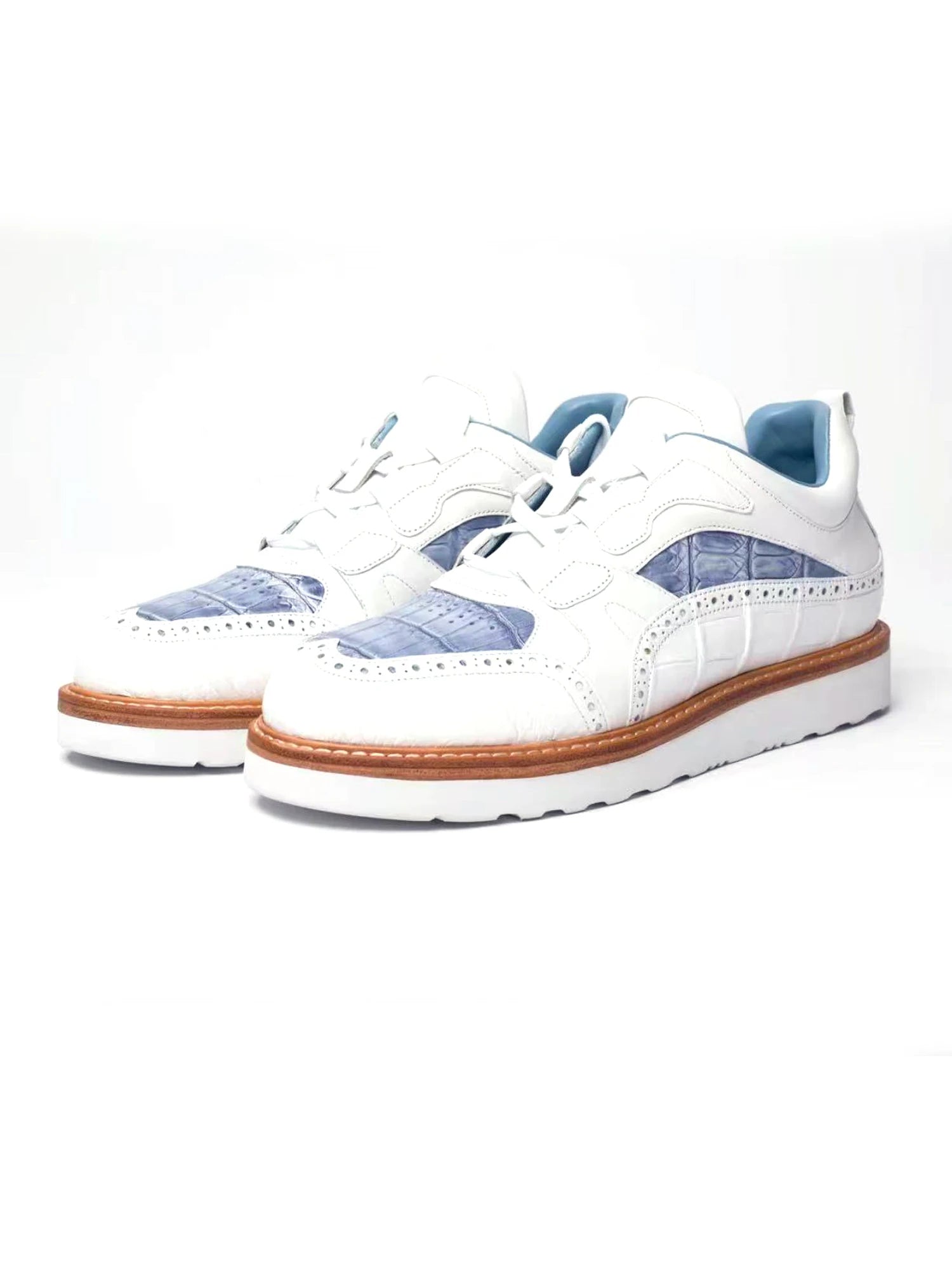 sanyeshechiping new men sports shoes male crocodile shoes white blue teo color men shoes fashion leisure running shoes