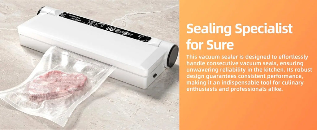 Vacuum Sealer with Bags, Fully Automatic Dry & Wet Food Sealer, One-Click Operation, Strong Suction, Digital Display
