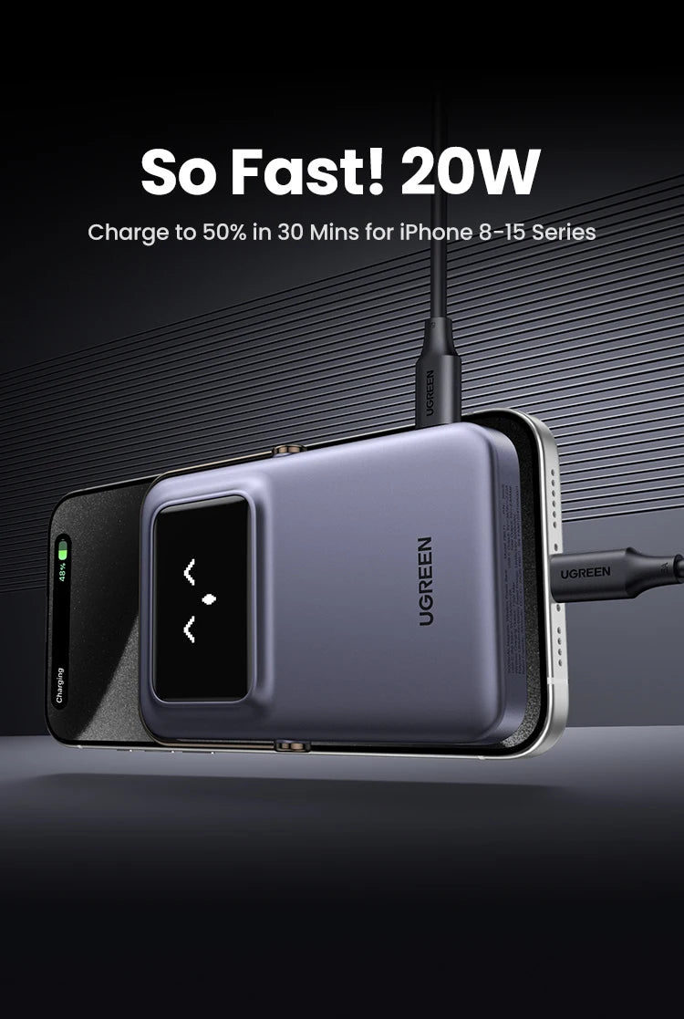 Magnetic Power Bank 10000mAh Wireless Fast Charger with PD Support Tidesmit