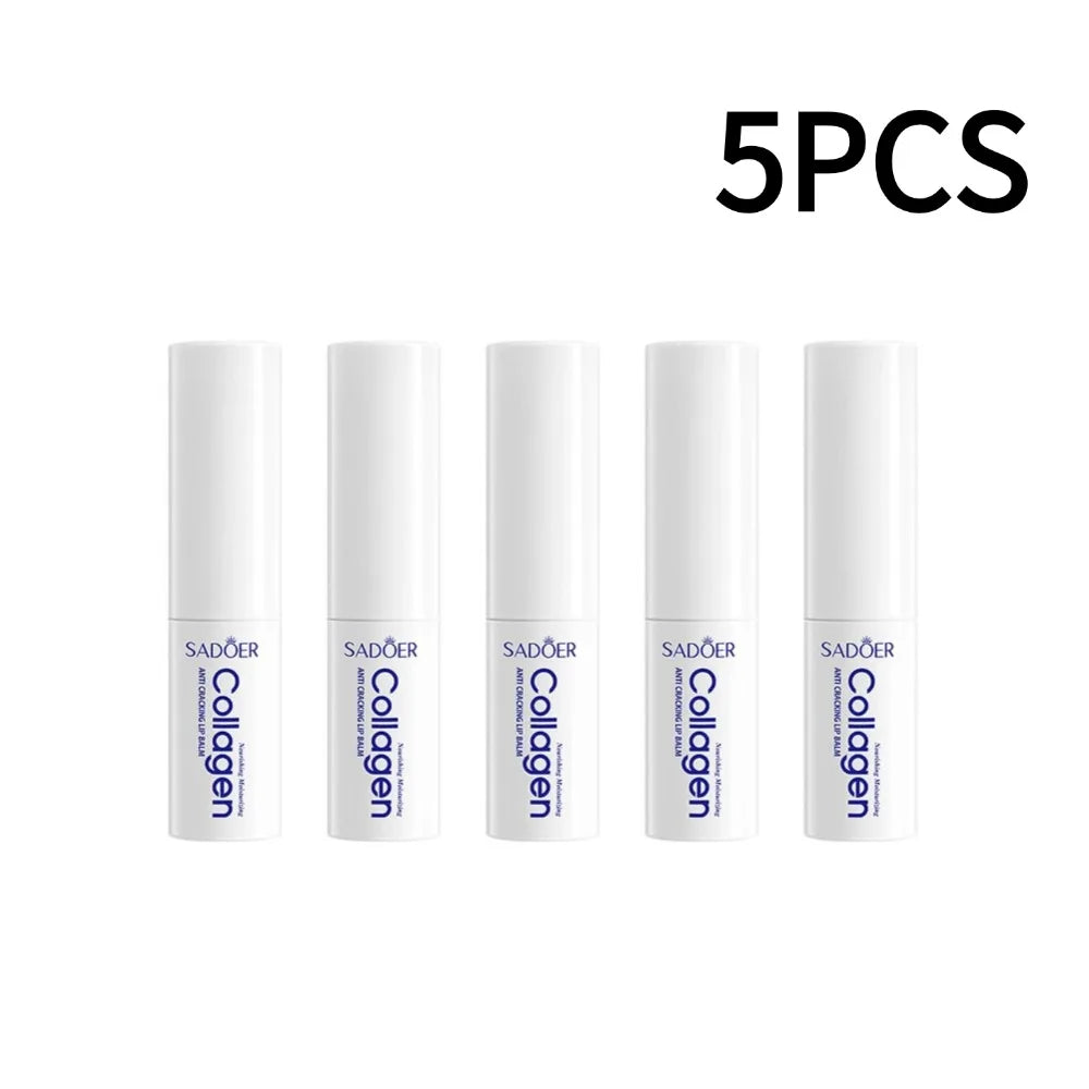 Collagen Lip Balm for Dry Lips - Deep Moisturizing Treatment by Tidesmit Lip Care 5PCS Tidesmit