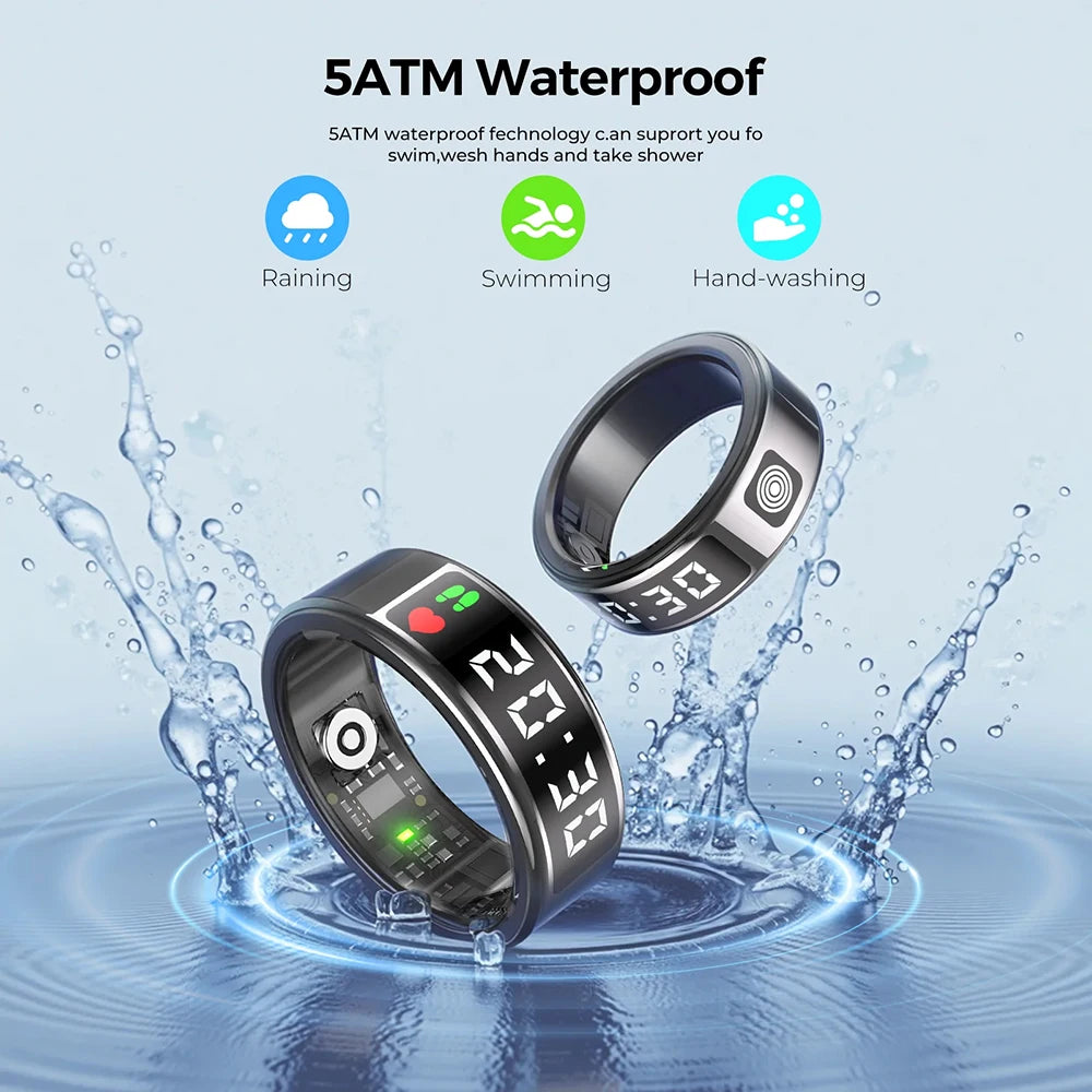 Smart Health Ring with Biometric Heart Rate and Blood Oxygen Tracking Tidesmit