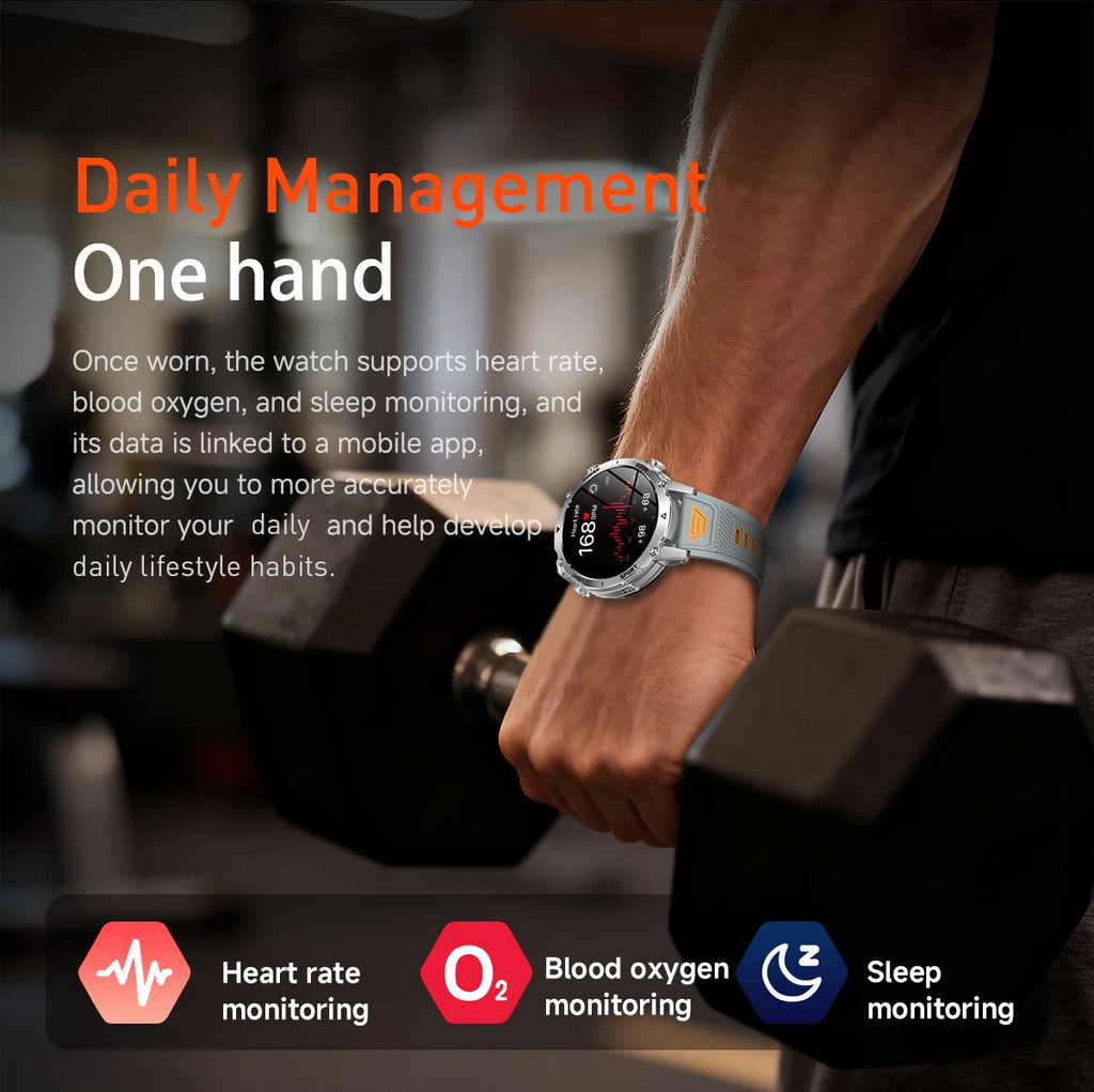 LIGE TANK Ultra Military Smart Watch 1400mAh Battery 10ATM Waterproof Heart Rate LED Flashlight Sports Bracelet Men Smartwatch