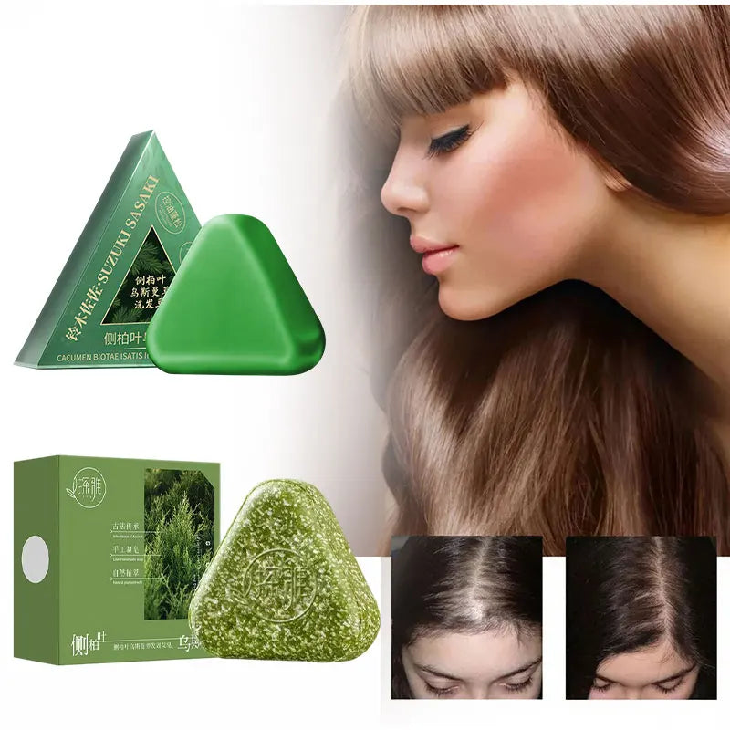 Hair Strengthening Nourishing Shampoo Soap,Oriental Arborvitae Usman Herbal Extract Anti Hair Loss,Face Wash Clean Handmade Soap