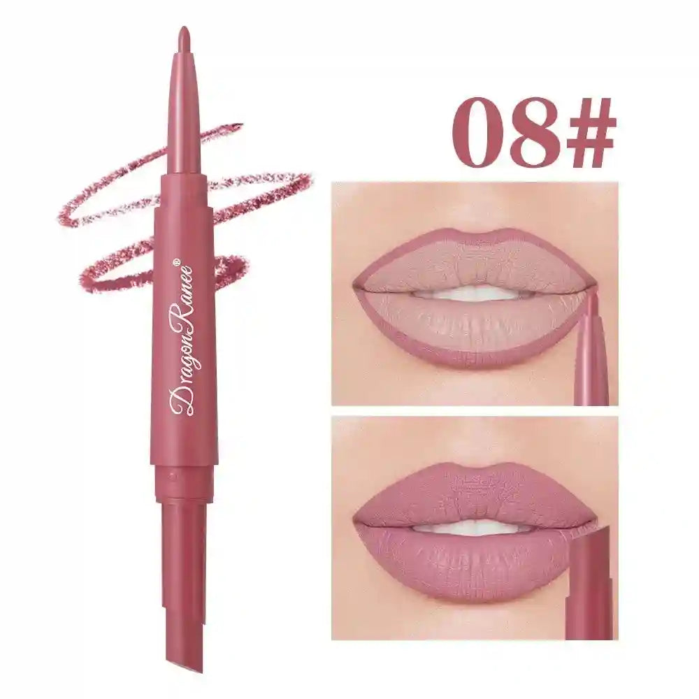 Matte Lip Liner and Lipstick Pen | Waterproof Long Lasting 2-in-1 Lip Care 08 Tidesmit