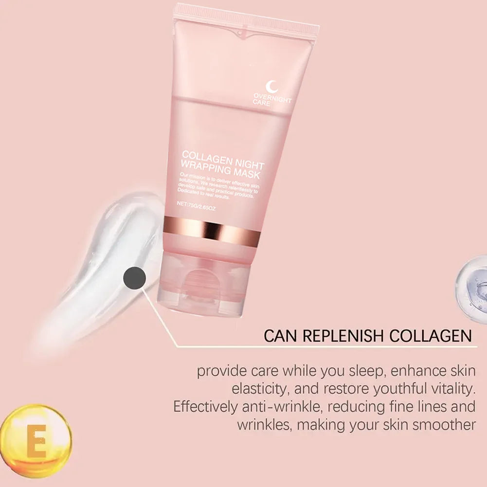 Tidesmit collagen peel-off night mask texture closeup showing hydrating and firming face skin care benefits