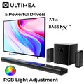 ULTIMEA 410W 7.1ch Soundbar with Wireless Subwoofer & 2 Surround Speakers, Surround Sound System Home Theater Bluetooth Speakers