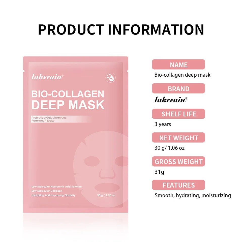 Bio-Collagen Deep Face Mask Shrink Pores Deep Hydrating Overnight Mask Moisturizing Refreshing Brightening Face Skin Care