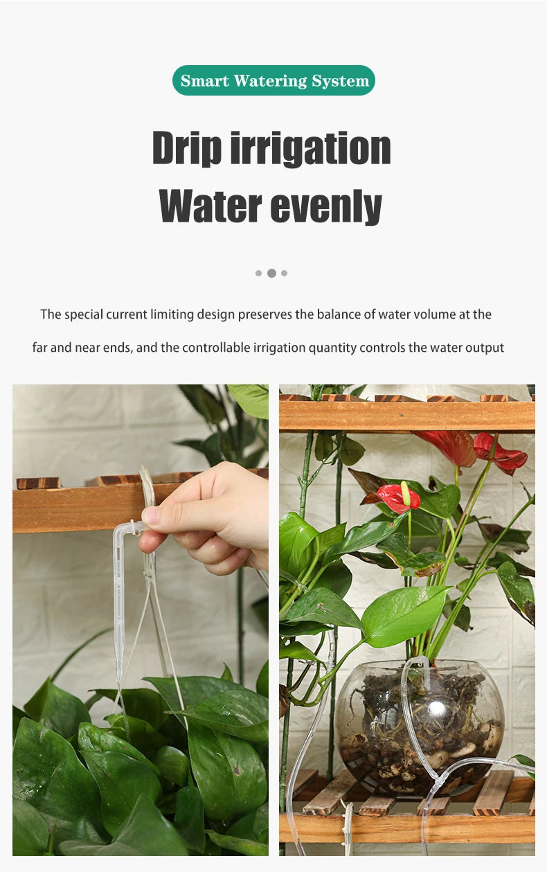 New Automatic Drip Irrigation System Greenhouse Watering Timer Garden Water Pump Controller Potted Plant Watering Device Set