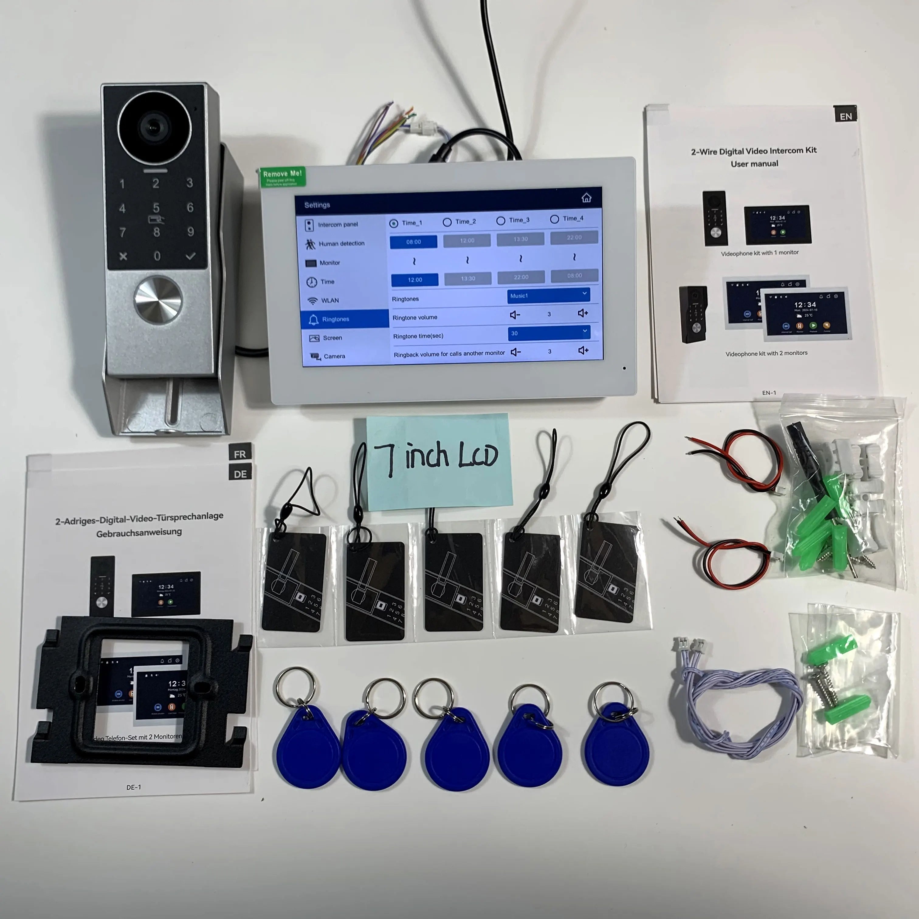 7inch Visiophone 2 Wire Video Porter Doorbell Camera WiFi Intercom System Wireless Video Ringtone Doorphone Tuya Password Unlock
