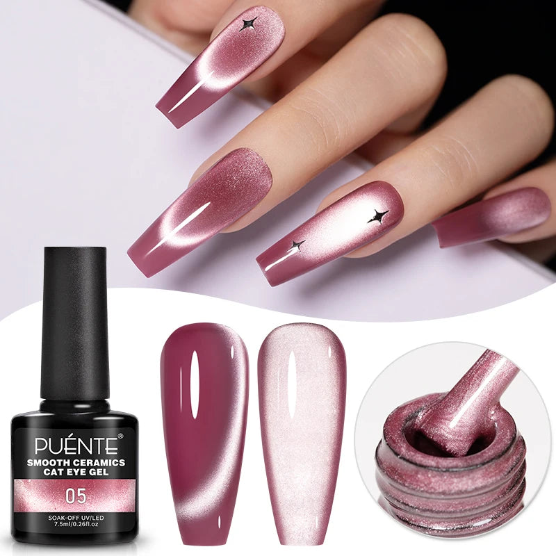 3D Sculpture Gel Nail Polish 15ml - Professional Soak Off Formula Permanent Makeup Machines Ceramics Cat Eye 05 Tidesmit