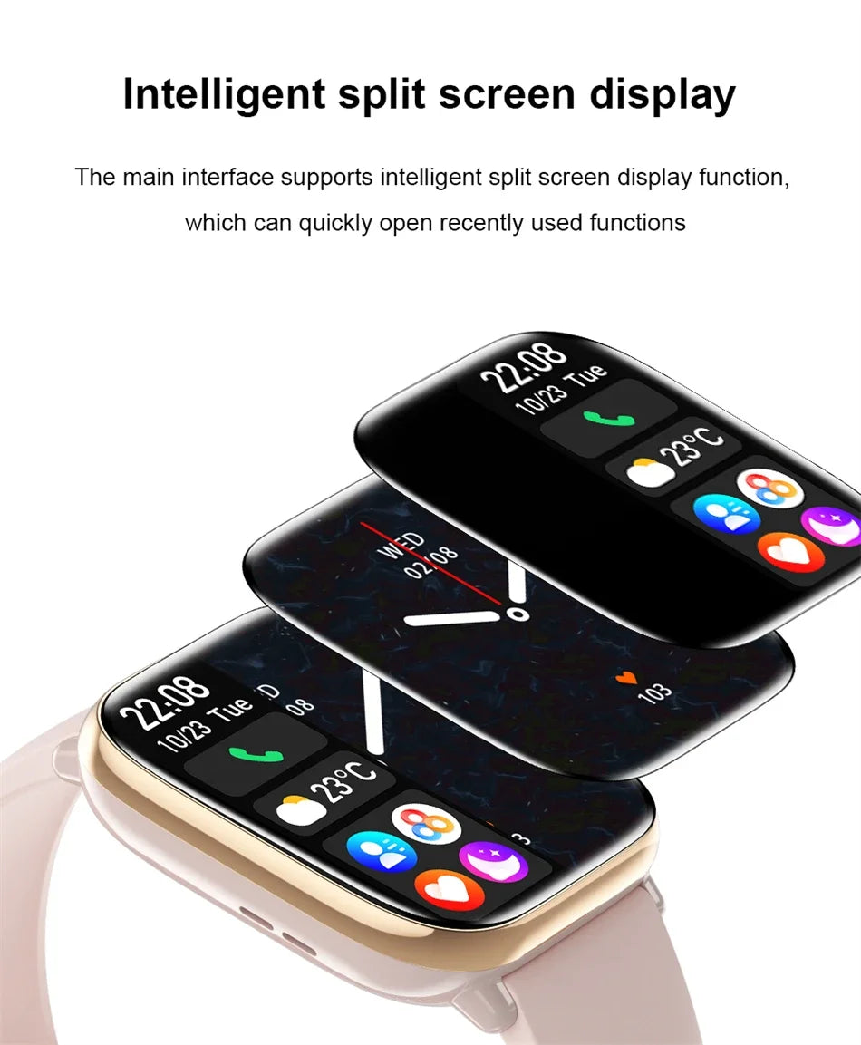 2026 New Smart Watch Full Touch Screen Bluetooth Call AI Voice Heart Rate Waterproof Watches Sports Bracelet Smartwatch Women