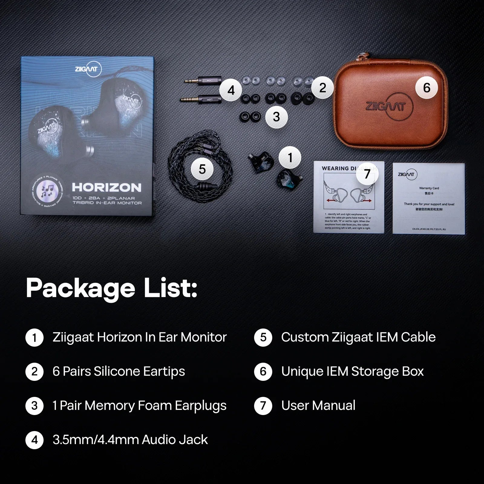 ZiiGaat Horizon Hybrid 5-Driver IEM Earphones by Tidesmit Tidesmit
