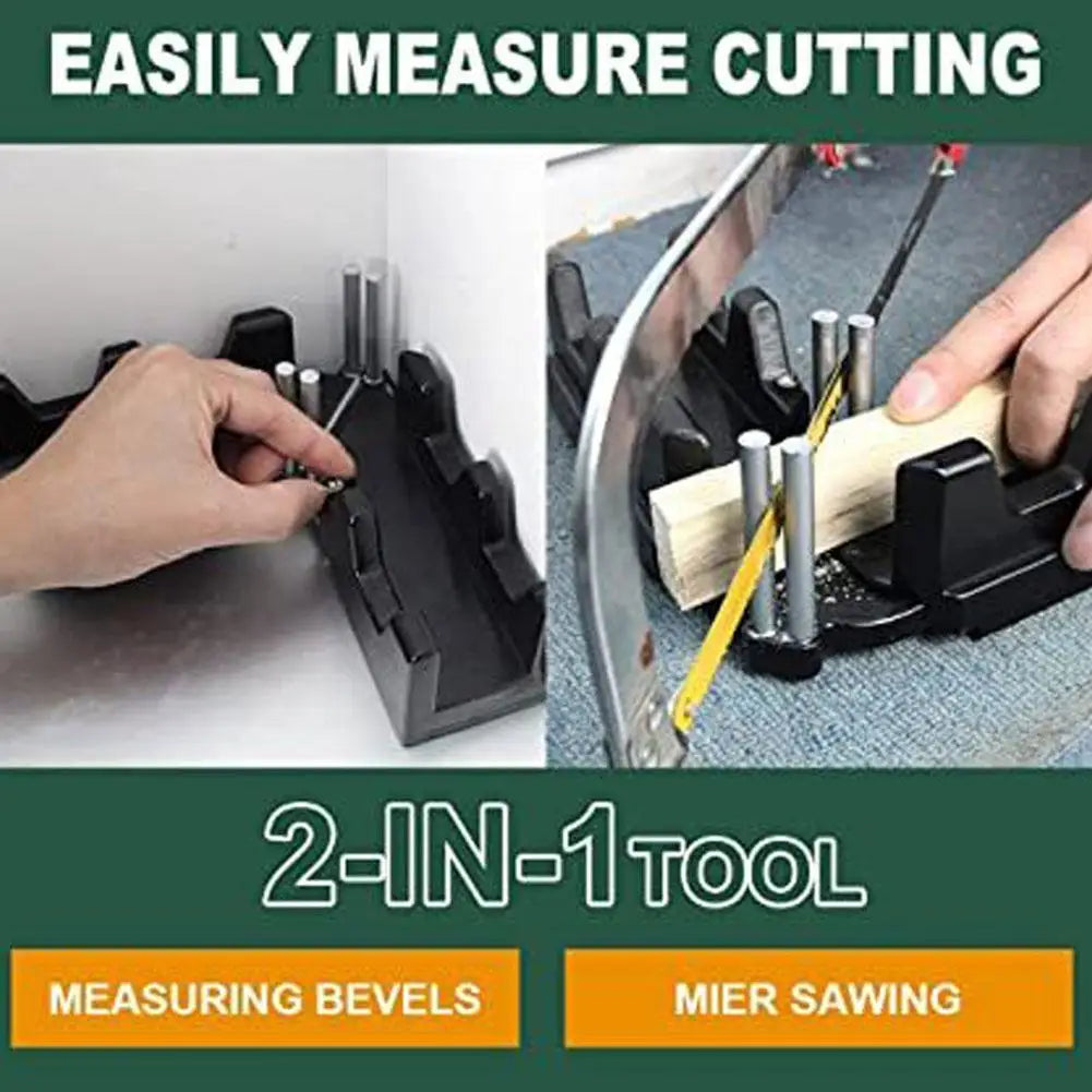 2 In 1 Miter Measuring Cutting Tool Bevel Gauge and Mitre Box Measuring Cutting Tool Measure Bevels and Miter Sawing Angle Cutti