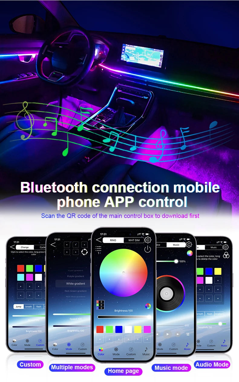 Car Ambient Lighting RGB LED Symphony Atmosphere Lamp by Tidesmit Tidesmit