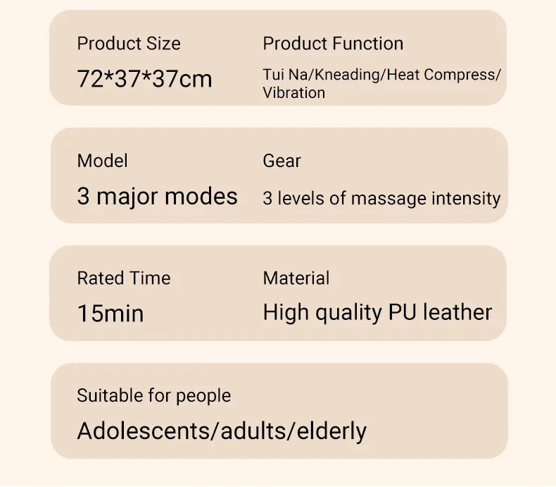 Tidesmit Electric Massage Chair for Neck and Back Pain Relief - 220V EU Massage Chairs Tidesmit