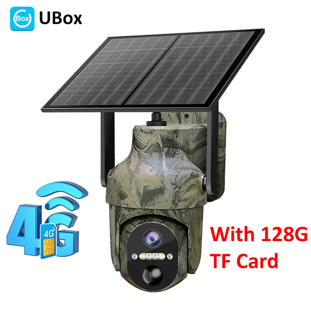 2K 3MP 4G Sim Card LTE Cellular Solar Powered Trail Hunting Wildlife Motion Activated Security Camera Outdoor Color Night Vision
