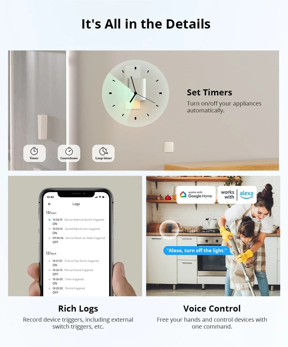 Matter Smart Switch - WiFi Home Automation Module for Energy Saving Tidesmit