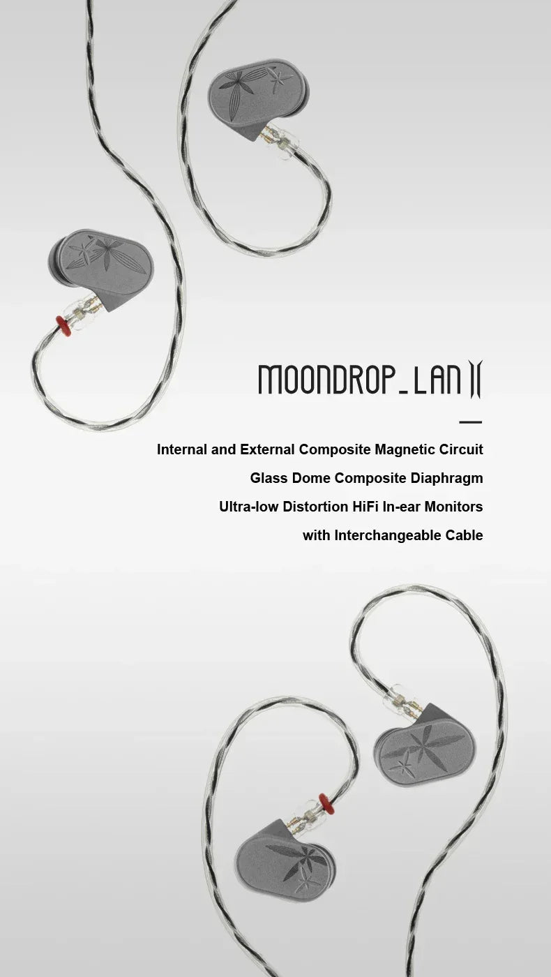 Moondrop LAN 2 HiFi In-Ear Monitors | Dual-Magnetic Driver | Tidesmit Tidesmit