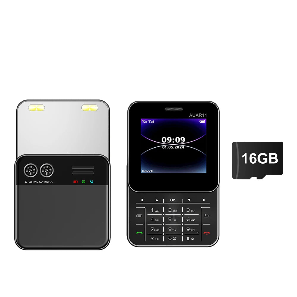 Low Price Sale SERVO AUAR11 2G GSM Rotate Screen Dual SIM Speed Dial Magic Voice Flashlight 2.4" Side Slider Square Cellphones
