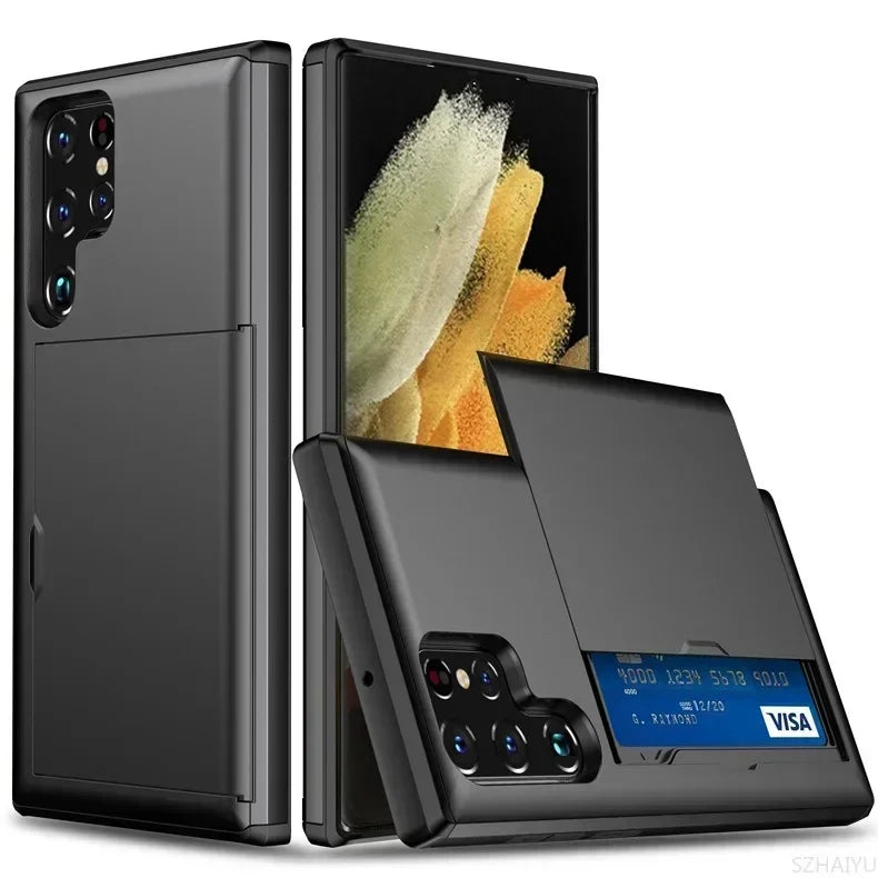 Samsung Galaxy S24 Ultra Case with Card Holder & Shockproof Protection Tidesmit