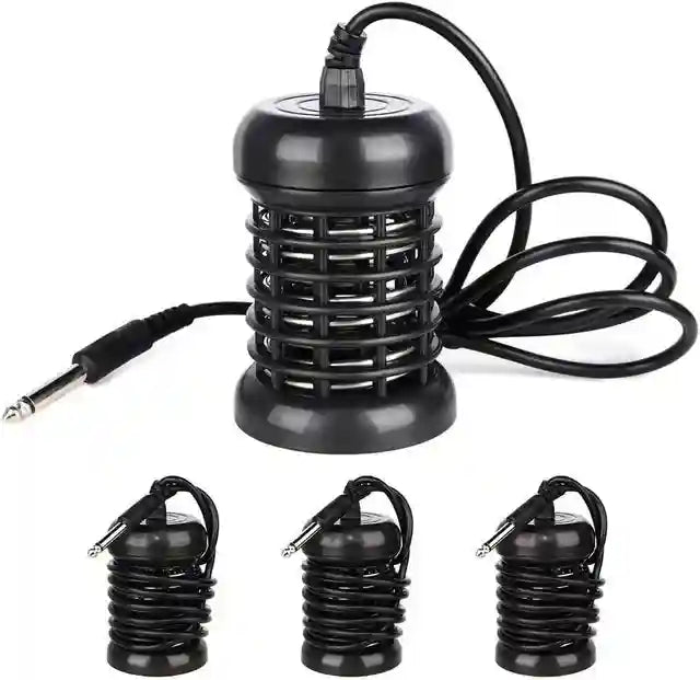 Black ionic detox foot bath array with cable and plug for home spa detoxification and relaxation massage machine.