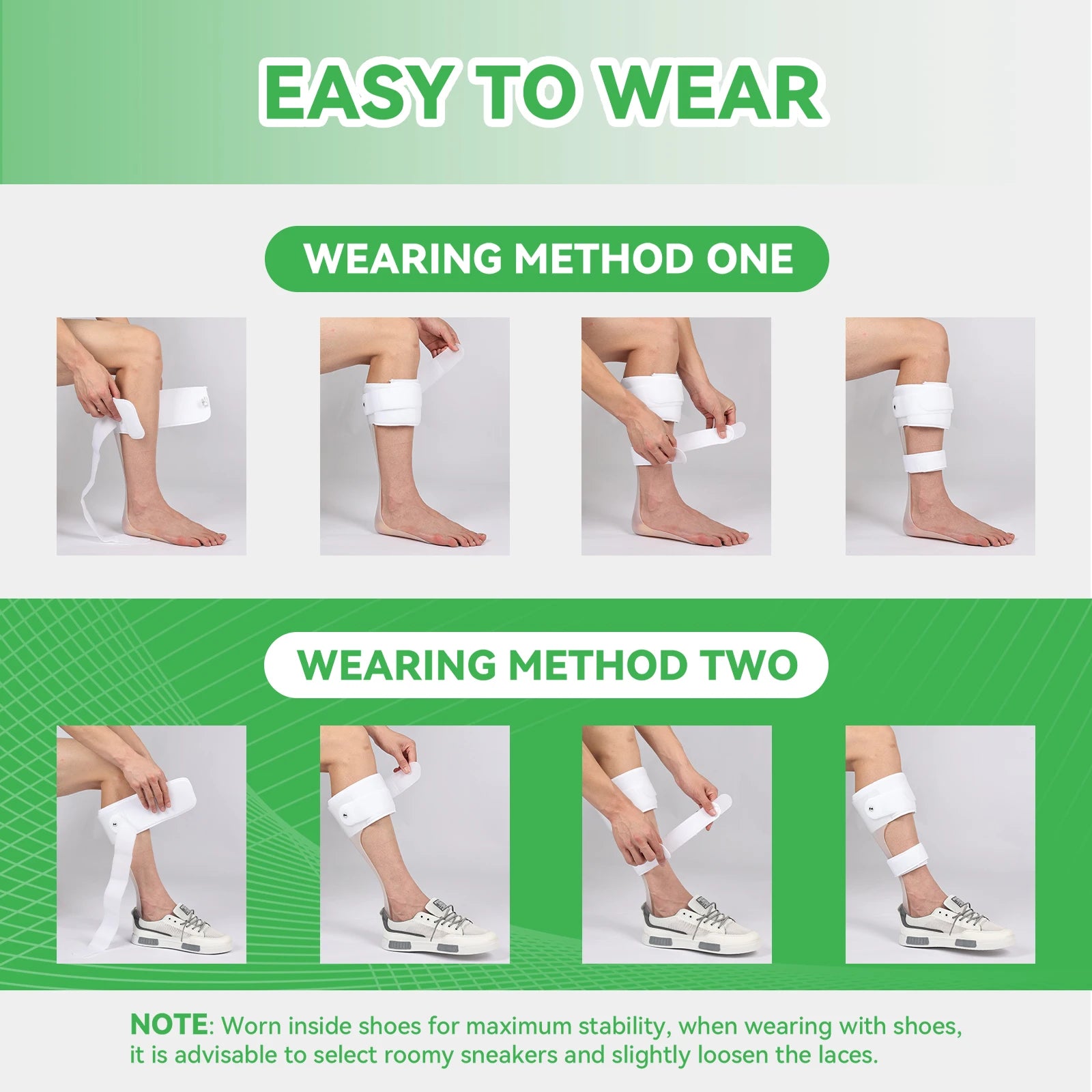 AFO Drop Foot Brace for Walking - Ankle Foot Orthosis Support - Foot Drop Orthotic Brace - Drop Foot Splint - for Men and Women