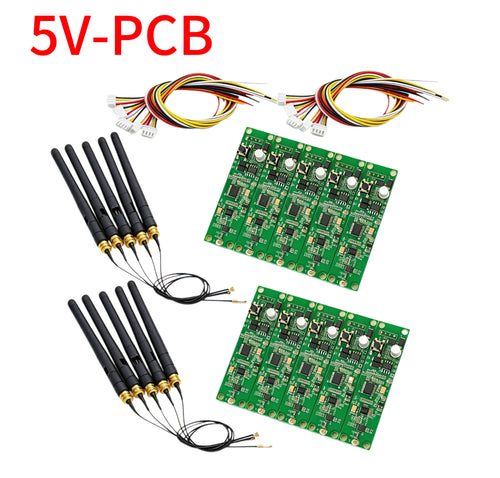 Green DMX wireless controller PCB set with two boards and antenna rods