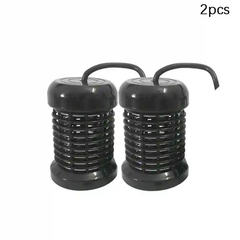 Two black ionic detox foot bath array heads for spa cleansing and massage machines with slotted cylindrical design.