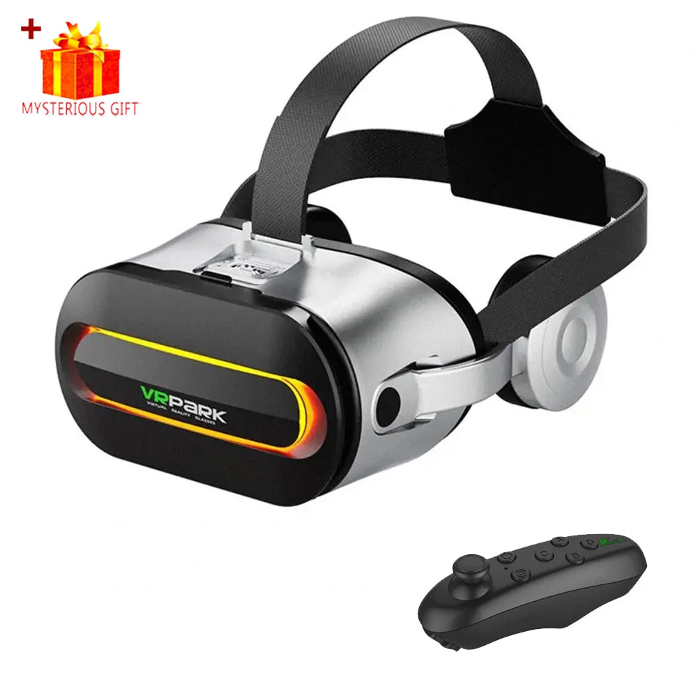 VR Headset for Smartphones: Immersive Smart Glasses with Spatial Audio White VR Control A Tidesmit