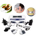 Dual ionic foot detox spa machine with FIR belts, pulse massage pads, and ion cleanse arrays for two-person home use.