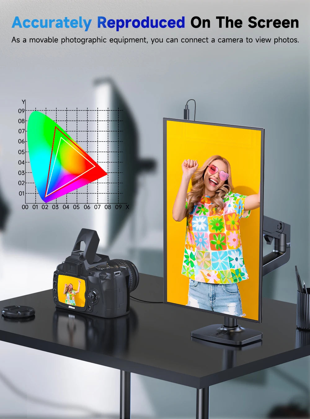 UPERFECT UHD 4K 23.8" Large QLED Screen USB-C HDMI Work Home Second Monitor W/180°Adjustable Stand For Laptop Desktop PC Mac PS5