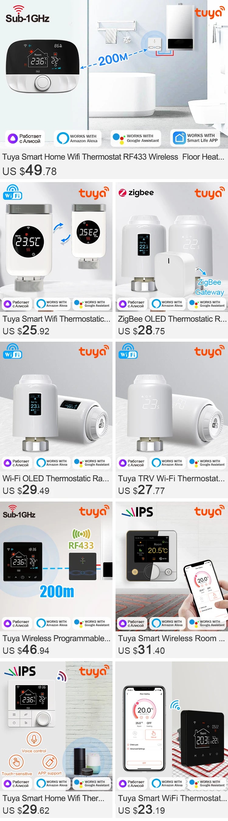 Tuya Smart Home Wifi Heating Thermostat Wireless Wifi Thermostat For Gas Boiler Smart Life Temperature Controller Alexa Google
