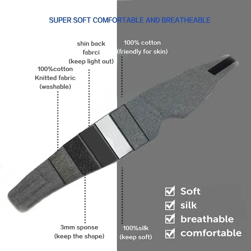Cotton Sleep Eye Mask,100% Blocking Light Sleeping Mask for Side Sleeper,Soft Zero Pressure Cooling Blackout Eye Masks for Sleep