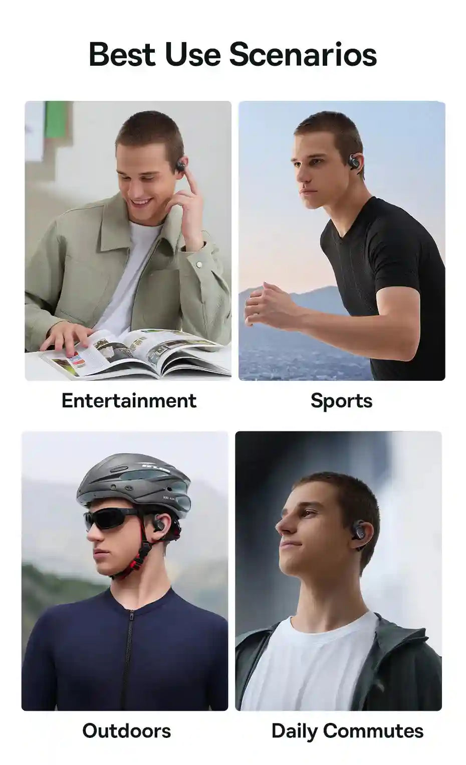 Tidesmit Open Ear Wireless Headphones - Waterproof Sport Earbuds Tidesmit