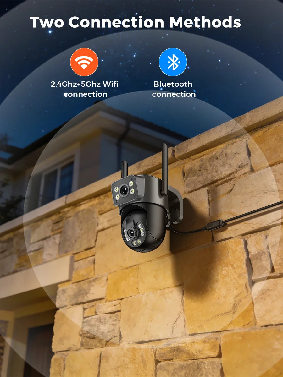 BESDER 5K 10MP PTZ Wifi Camera AI Auto Tracking 5G Dual Band Outdoor Dual Lens 8MP 4K CCTV Security IP Camera Wifi6 Cam Audio