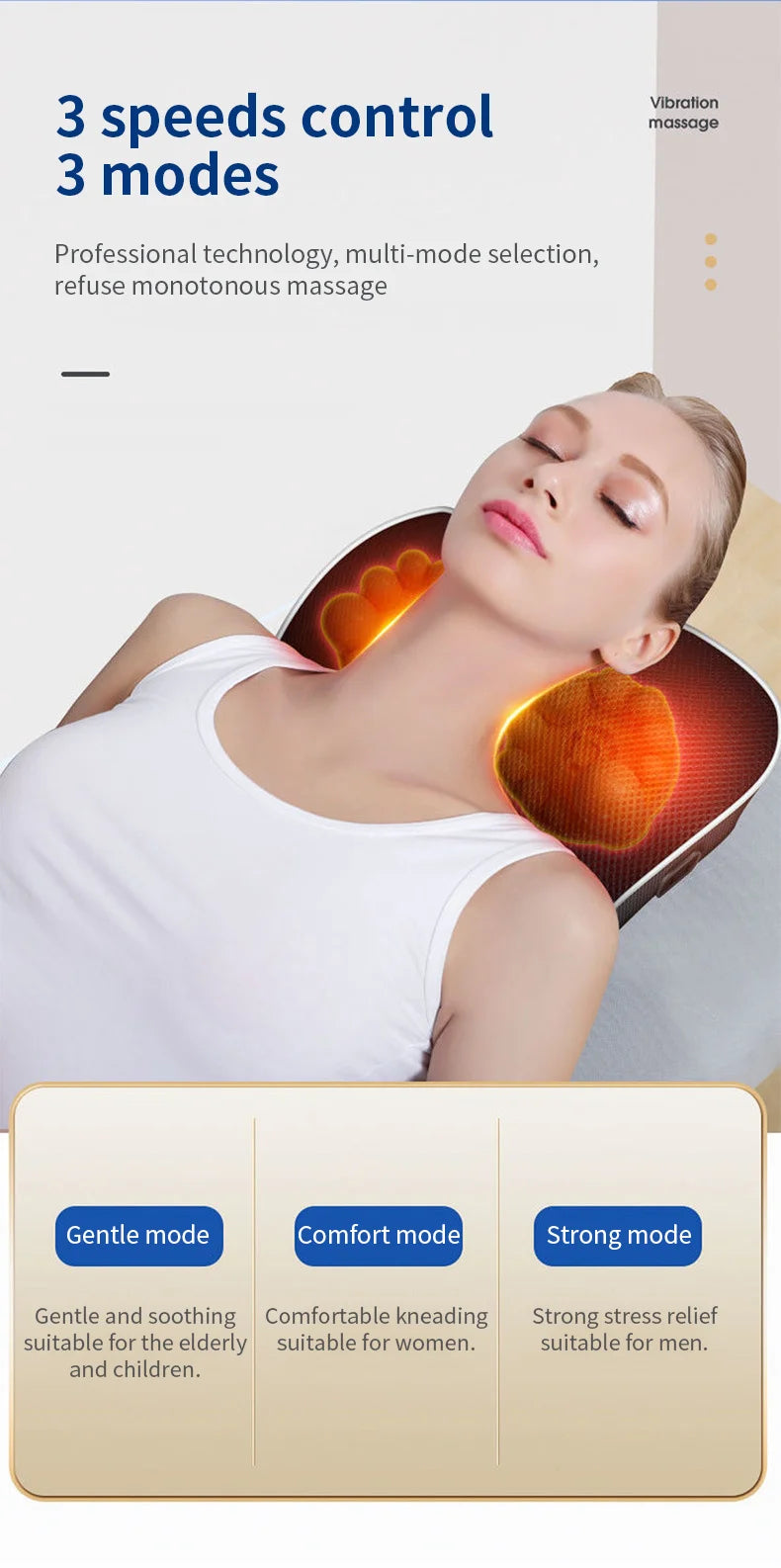 Electric Neck Massager with Heat Therapy & Vibration | Tidesmit Relaxation Treatment Tidesmit