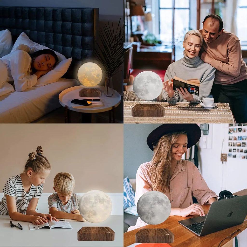 Levitating Moon Lamp | 3D Magnetic Floating LED Light by Tidesmit Tidesmit