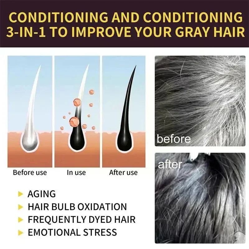 Hair Color Shampoo Cover Gray Hair 5 Minutes Change Hair Color Non-Irritating Hair Dye Shampoo DIY Fashion Hair Color Hair Care