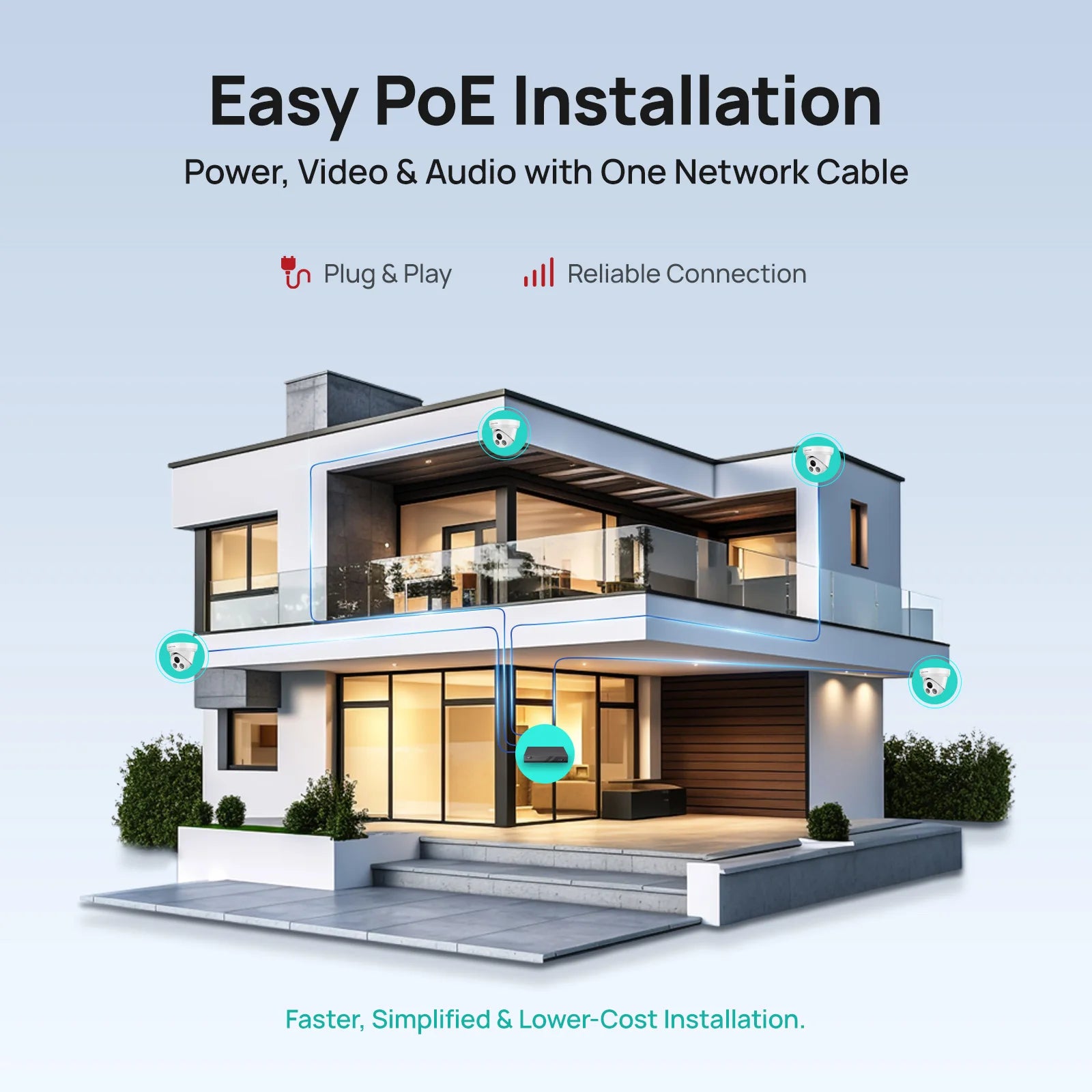 VIKYLIN 5/8MP Full Color IP Camera Outdoor POE Onvif Wide Angle 2.8mm AI Humanoid Detection Home CCTV Surveillance Camera IP67