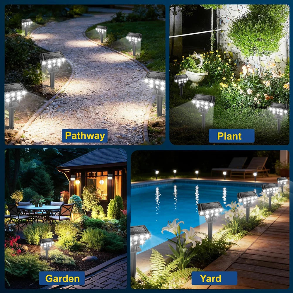 7 LEDs Solar Pathway Light Outdoor Solar Lamp Waterproof Landscape Lighting for Garden Yard Patio Walkway Driveway Camping Decor