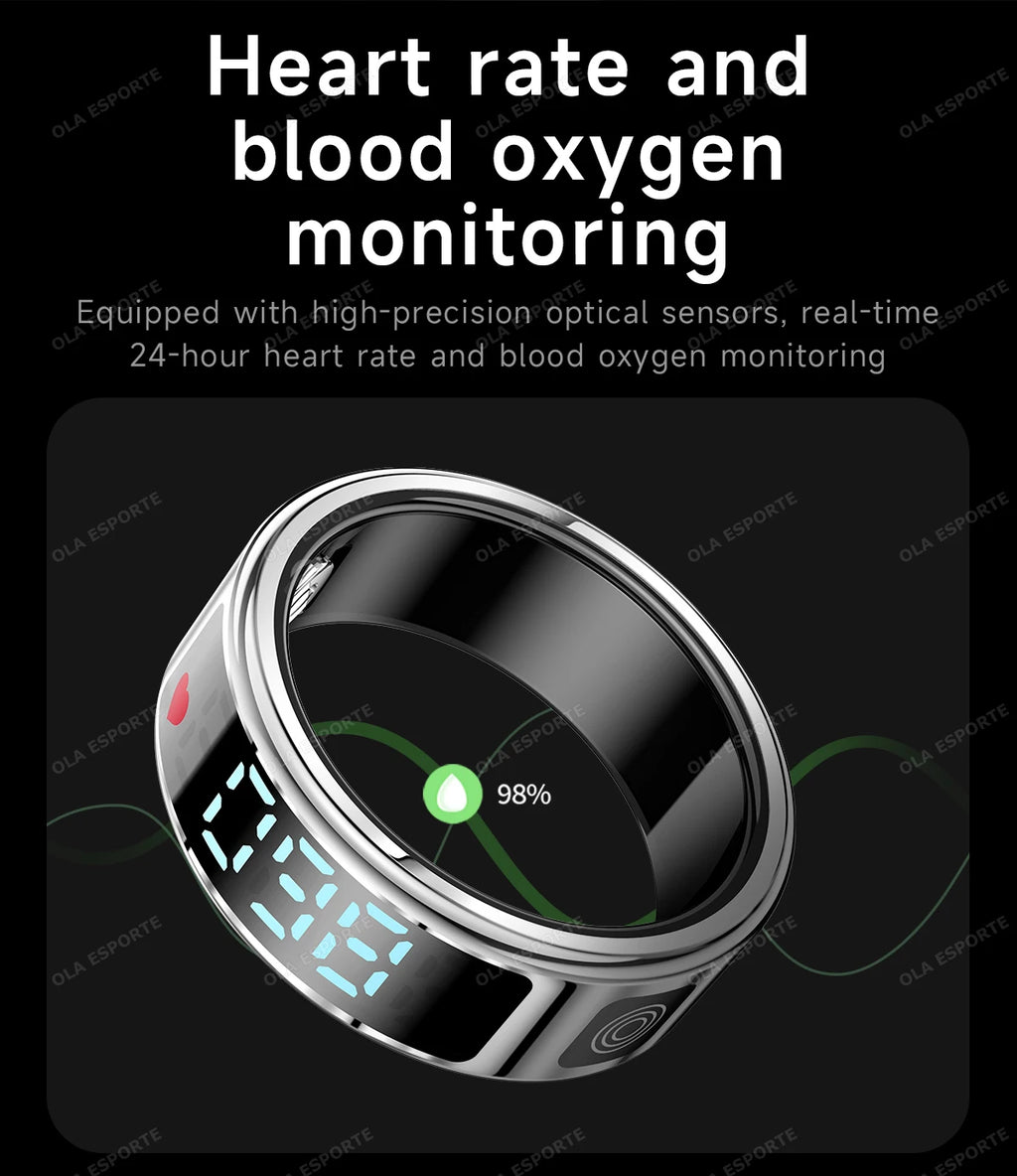 Smart Health Ring with Biometric Heart Rate and Blood Oxygen Tracking Tidesmit