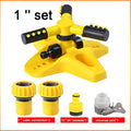 ZK 360° Hydraulic Rotating Lawn Sprinkler Adjustable Dual Spray Connectable Garden Irrigation Sprinkler with Quick Hose Fittings